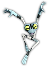 Galvan Male, demonstrating acrobatic talents.