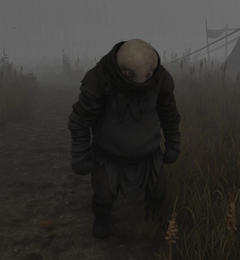 Lonely Odonghe in a foggy steppe.
